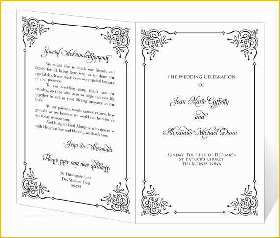 Free Church Program Template Microsoft Word Of Wedding Program Template Printable Instant Download