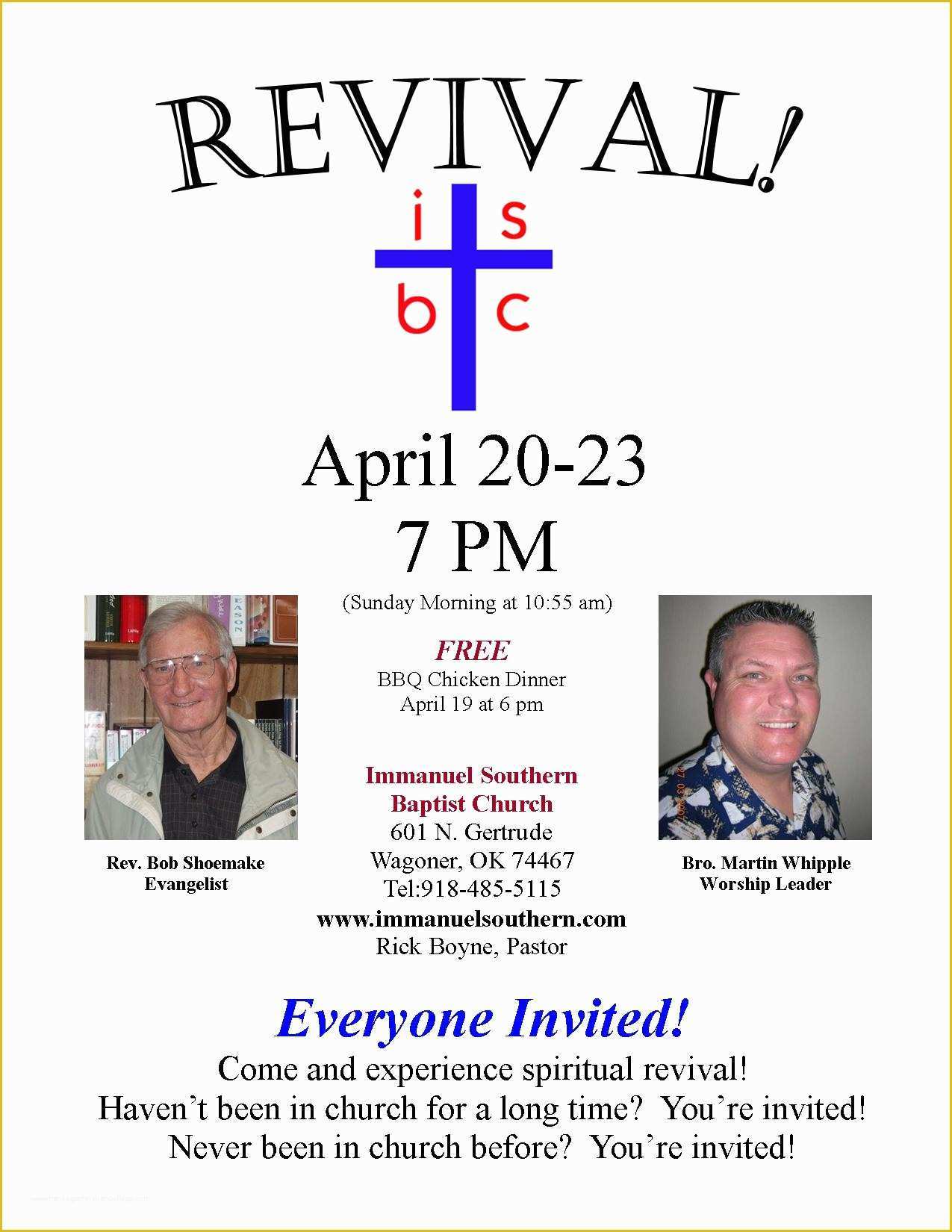 Free Church Revival Flyer Template Of 2008 April Immanuel southern Baptist Church