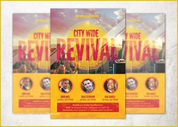 Free Church Revival Flyer Template Of City Wide Revival Church Flyer Template On Behance