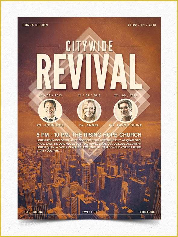 Free Church Revival Flyer Template Of Citywide Revival Flyer Poster Template by Junaedy Ponda On