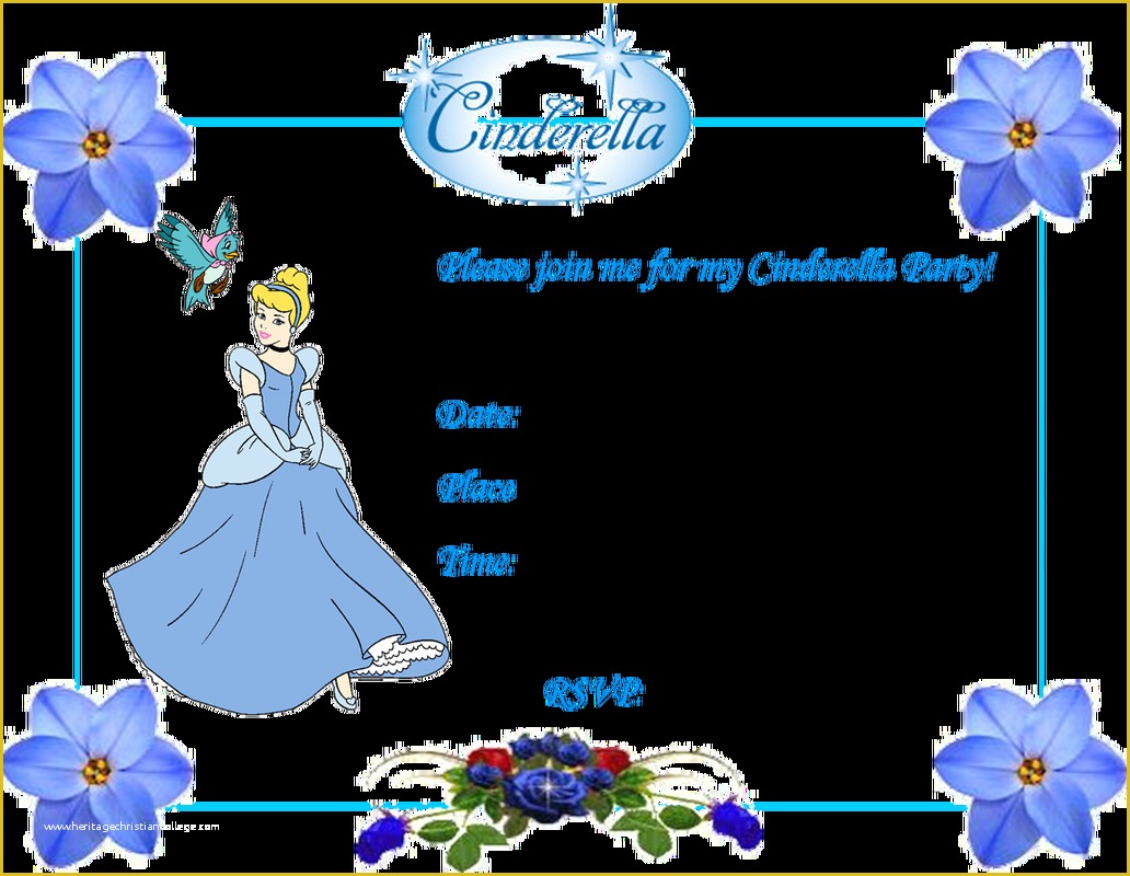 Free Cinderella Birthday Invitation Template Of 7 Best Of Cinderella Birthday Invitations Printable