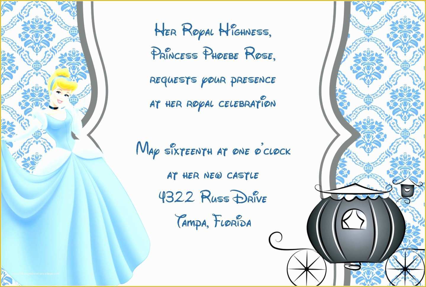 Free Cinderella Birthday Invitation Template Of 9 Cinderella Invitation Template Pwato