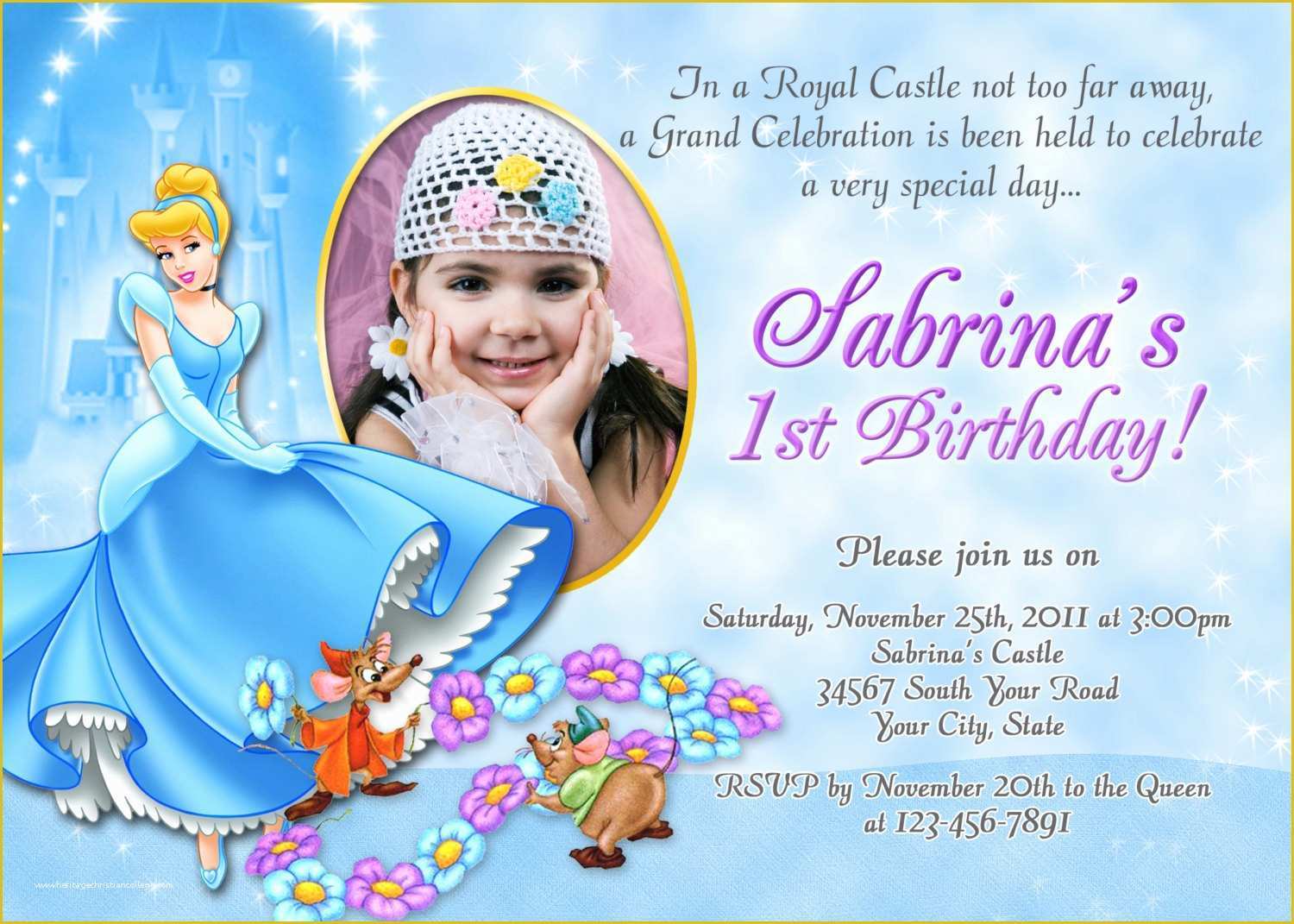 Free Cinderella Birthday Invitation Template Of Cinderella Birthday Invitation Diy You Print by