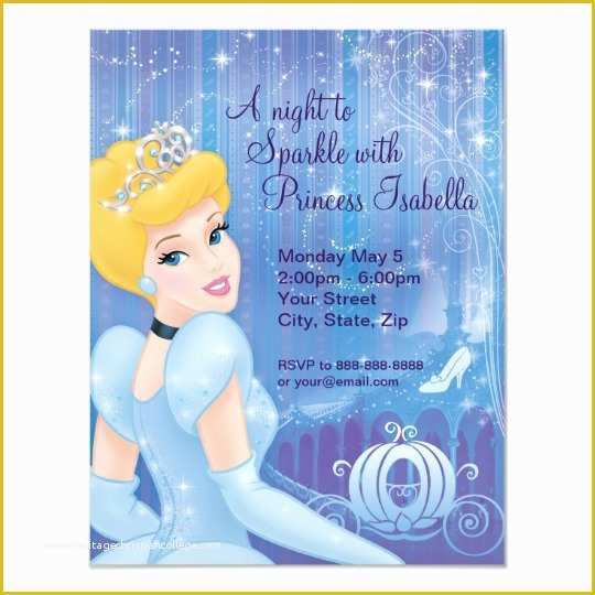 Free Cinderella Birthday Invitation Template Of Cinderella Birthday Invitation