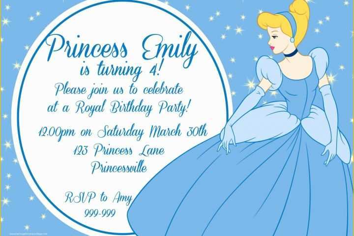 Free Cinderella Birthday Invitation Template Of Cinderella Birthday Invitation Wording
