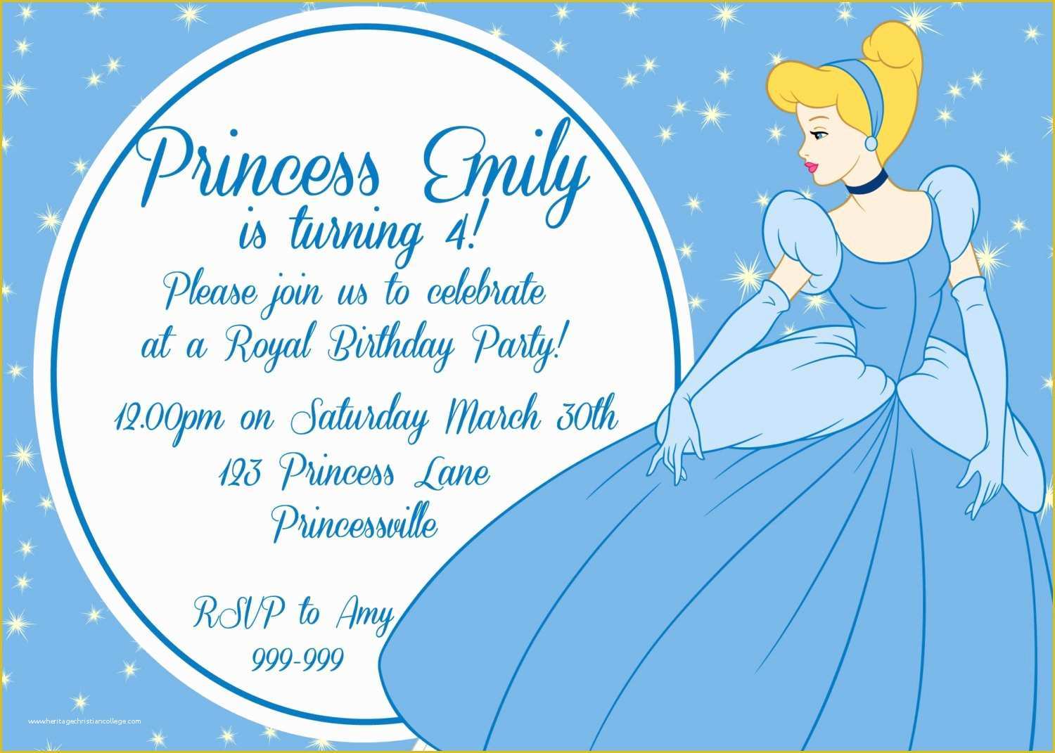 Free Cinderella Birthday Invitation Template Of Cinderella Birthday Invitation Wording