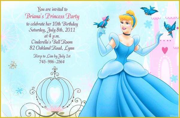 Free Cinderella Birthday Invitation Template Of Cinderella Birthday Invitations Cinderella Birthday