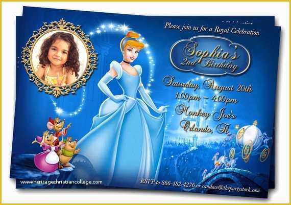 Free Cinderella Birthday Invitation Template Of Cinderella Invitation Cinderella Birthday Invitation