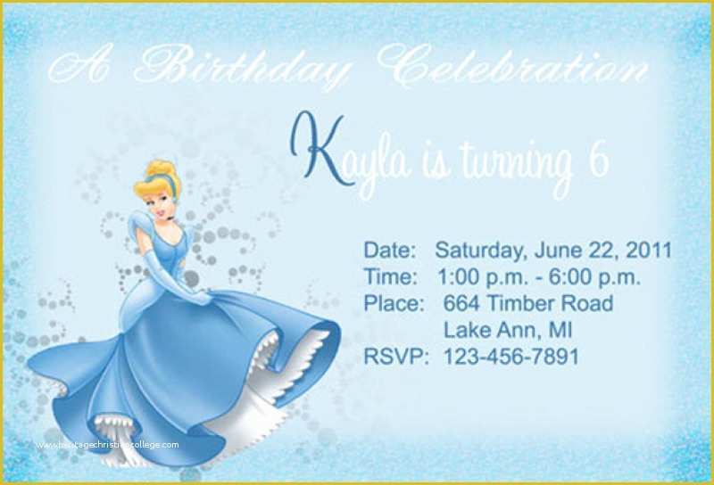 Free Cinderella Birthday Invitation Template Of Cinderella Invitation Template – orderecigsjuicefo