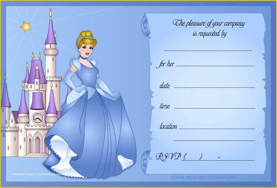 Free Cinderella Birthday Invitation Template Of Disney Invitation Template