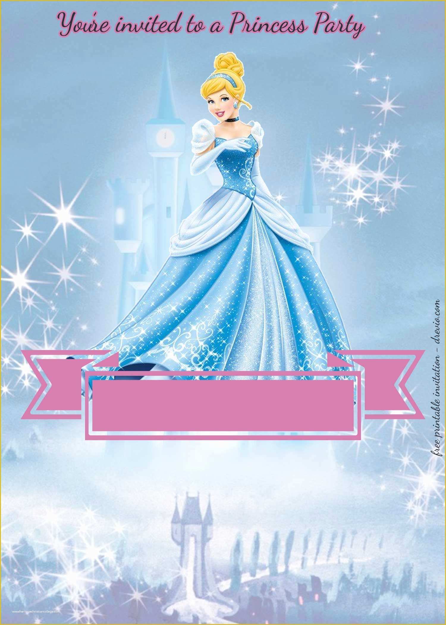 Free Cinderella Birthday Invitation Template Of Free Princess Party Birthday Invitation Templates