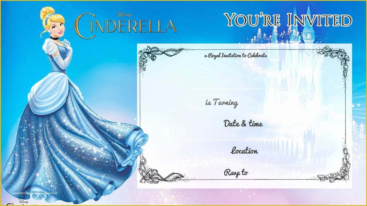 Free Cinderella Birthday Invitation Template Of Free Printable Cinderella Birthday Invitation – Bagvania