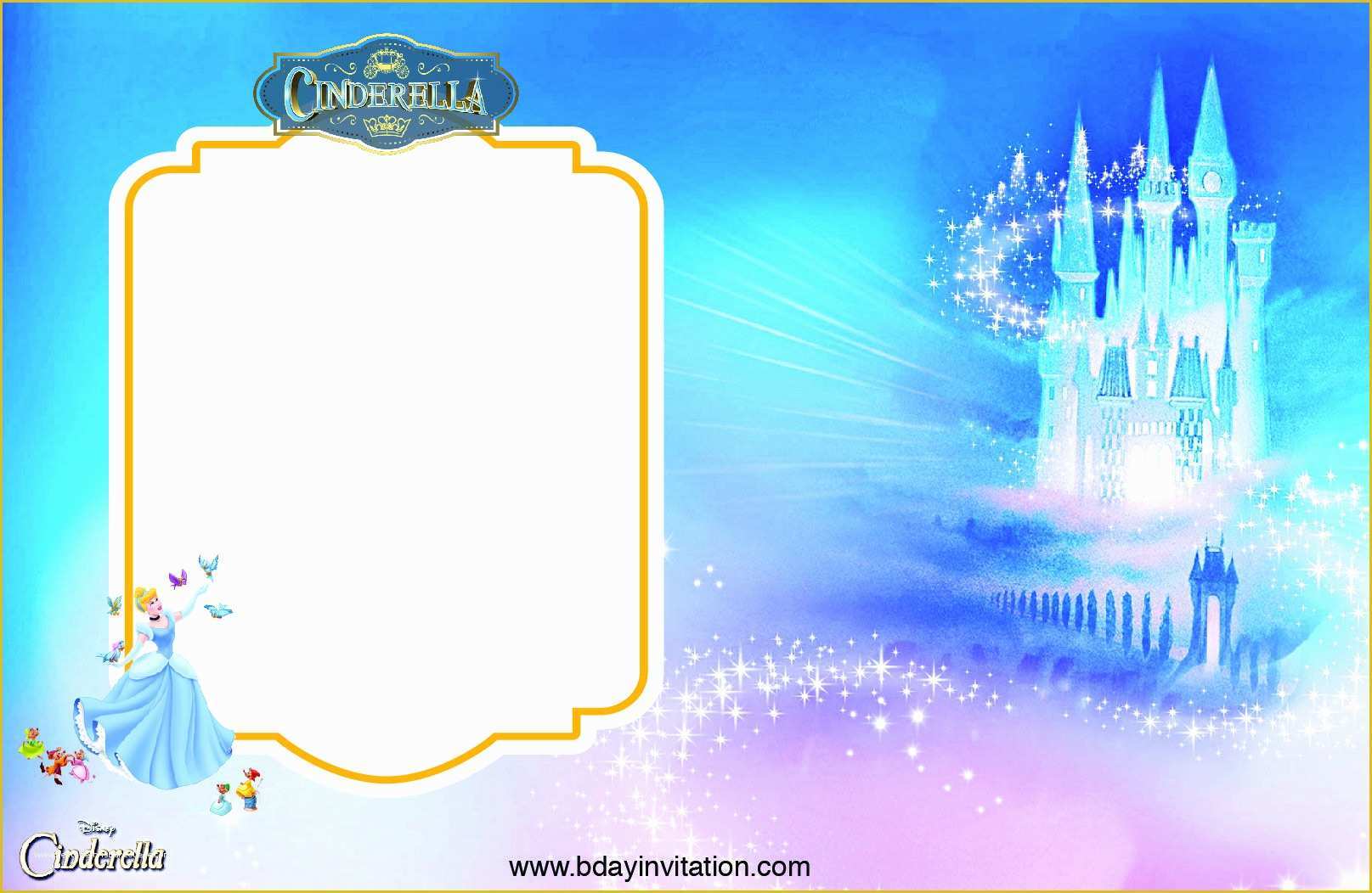 Free Cinderella Birthday Invitation Template Of Get Free Printable Disney Cinderella Party Invitation