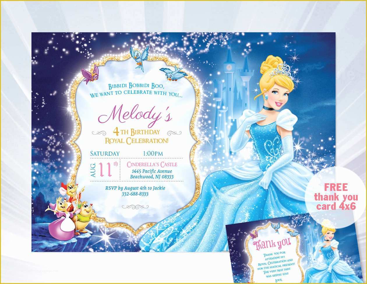 Free Cinderella Birthday Invitation Template Of Princess Cinderella Birthday Invitation Princess
