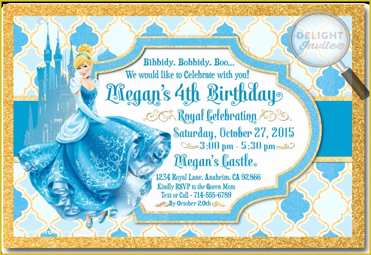 Free Cinderella Birthday Invitation Template Of Princess Cinderella Thank You Cards [di 290ty] Harrison