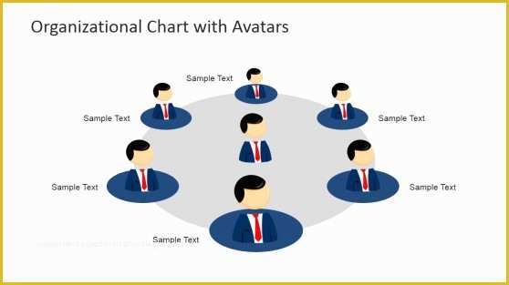 Free Circular organizational Chart Template Of organizational Chart Template with Avatars for Powerpoint