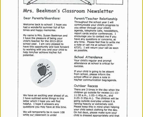 Free Classroom Newsletter Templates Of 8 Classroom Newsletter Templates Free Sample Example