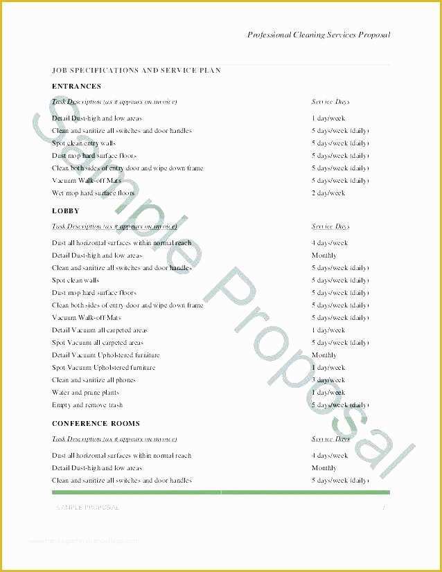 Free Cleaning Proposal Template Of Fice Cleaning Template Daily Cleaning Checklist Template