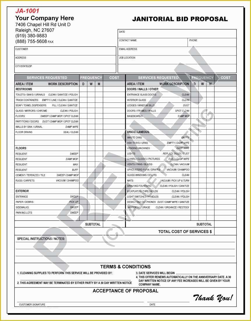 Free Cleaning Proposal Template Of Janitorial Proposal Template