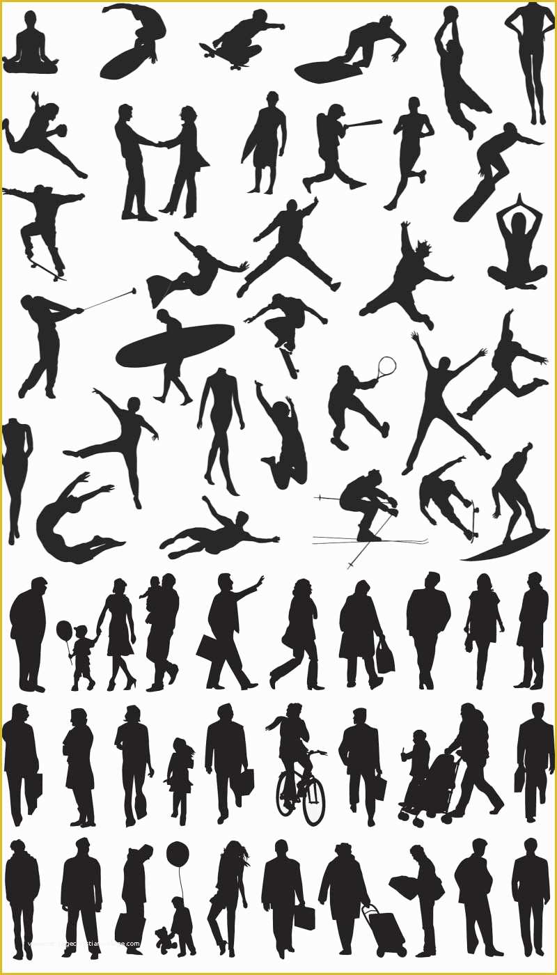 Free Clip Art Templates Of People Silhouette Templates Vector