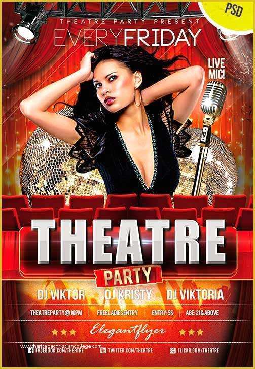 Free Club Flyer Templates Of theatre Party Club and Party Free Flyer Psd Template