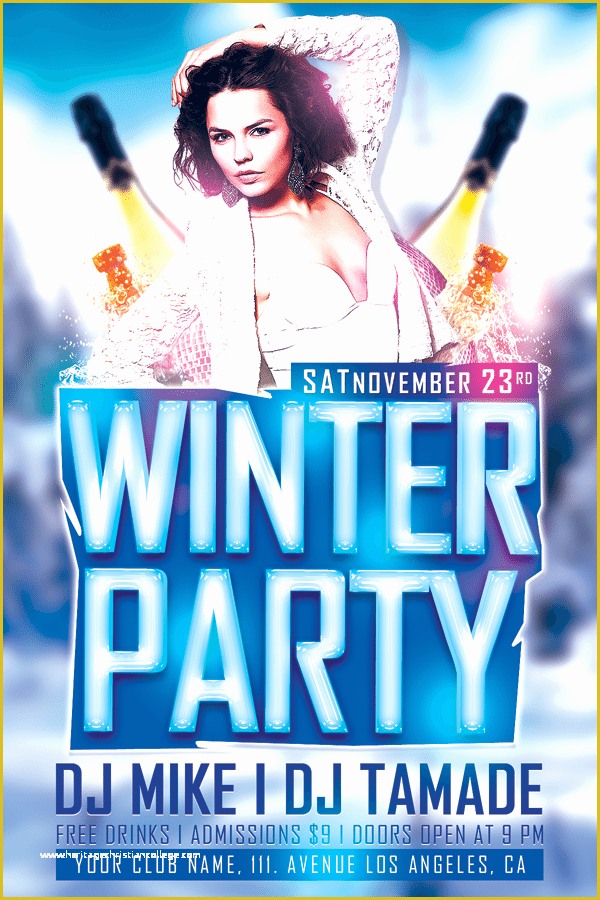 Free Club Flyer Templates Online Of Download Winter Bash Free Club Psd Flyer Template for