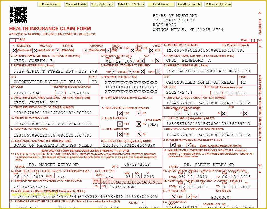 Free Cms 1500 Claim form Template Of Cms 1500 Claim form Template Free Cms 1500 Claim form