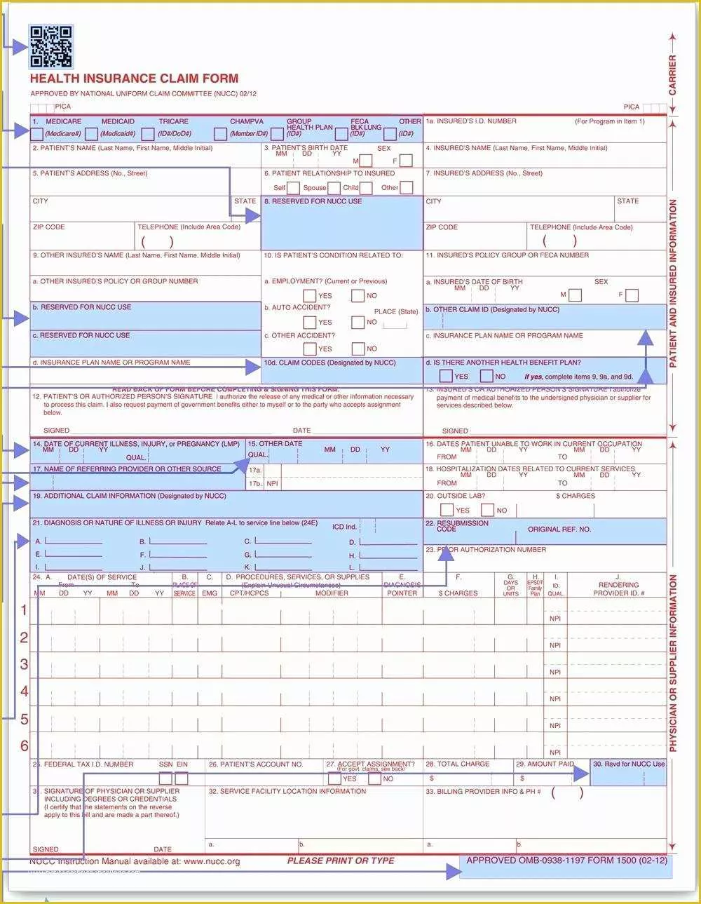 Free Cms 1500 Claim form Template Of Cms 1500 form Pdf Free Claim form Template forms Striking