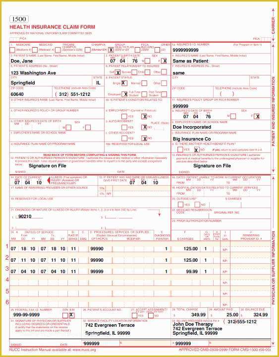 Free Cms 1500 Claim form Template Of Cms Claim form Template – Ecux