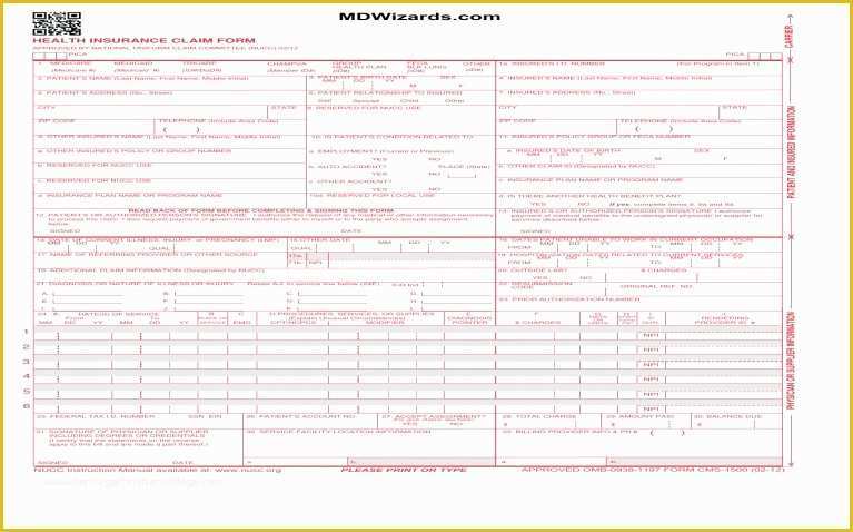 Free Cms 1500 Claim form Template Of Templates Fillable Cms 1500 Template theoddvillepress