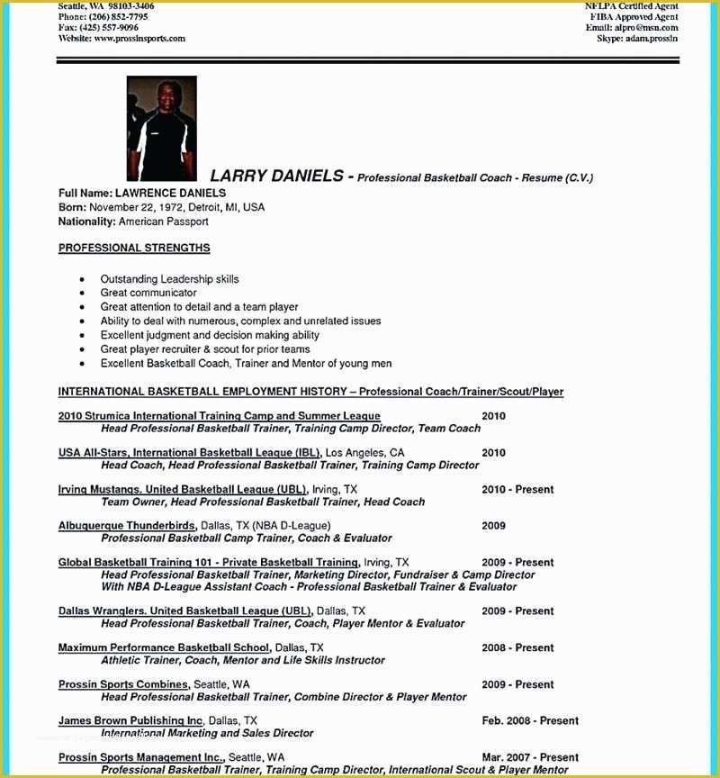 Free Coaching Resume Templates Of Coaching Resume Template Hockey Coach Resume soccer