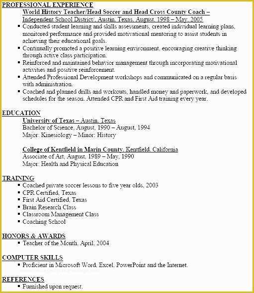 Free Coaching Resume Templates Of Football Coach Resume Template Best soccer Sport Sports