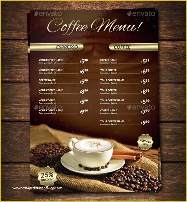 Free Coffee Website Templates Of 22 Coffee Menu Templates Free Psd Eps Illustrator Png