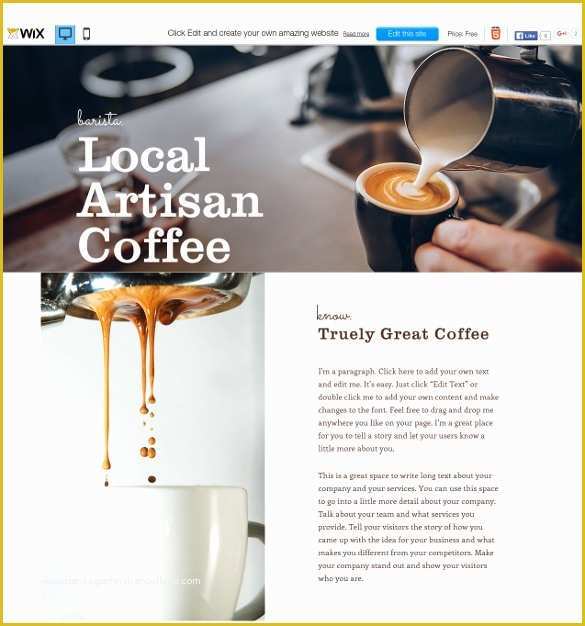 Free Coffee Website Templates Of 46 Best Wix themes & Templates