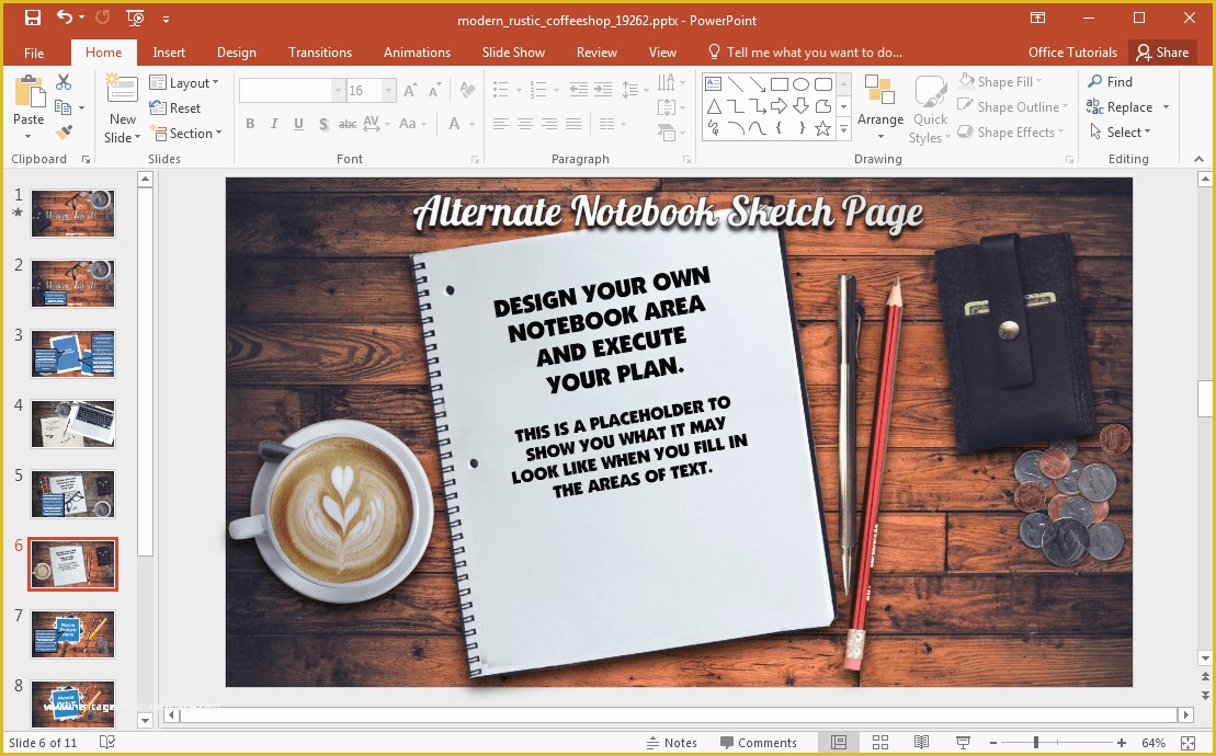 Free Coffee Website Templates Of Animated Modern Rustic Coffee Shop Powerpoint Template