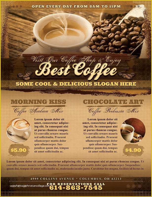 Free Coffee Website Templates Of Coffee Shop Flyer Template Vandelay Design