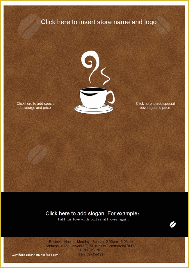 Free Coffee Website Templates Of Coffee Shop Leaflet