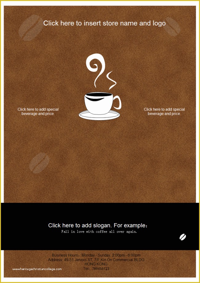 Free Coffee Website Templates Of Coffee Shop Leaflet
