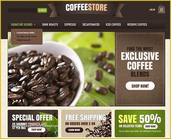 Free Coffee Website Templates Of Coffee Shop Virtuemart Website Templates & themes Free