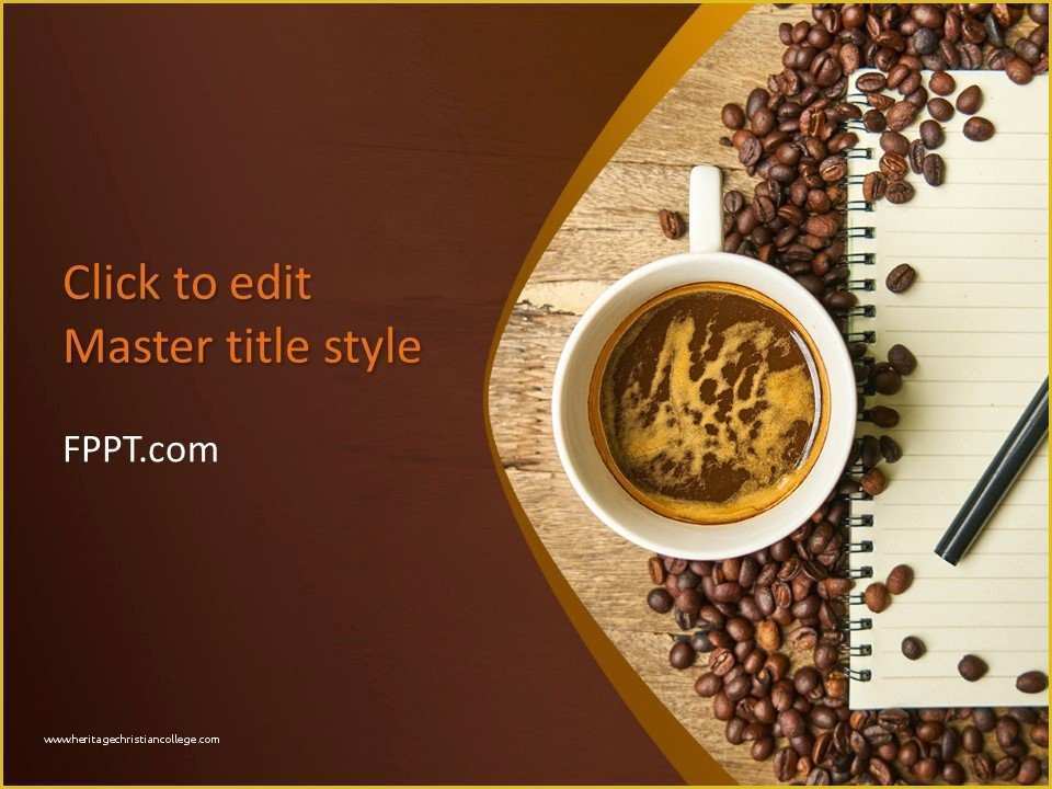Free Coffee Website Templates Of Free Coffee Beans with Notepad Powerpoint Template Free