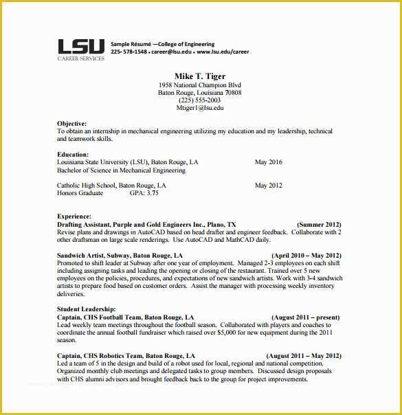 Free College Resume Templates Of 12 College Resume Templates Pdf Doc