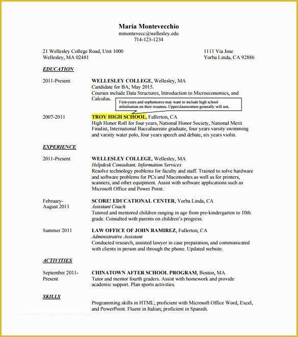 Free College Resume Templates Of 12 College Resume Templates Pdf Doc