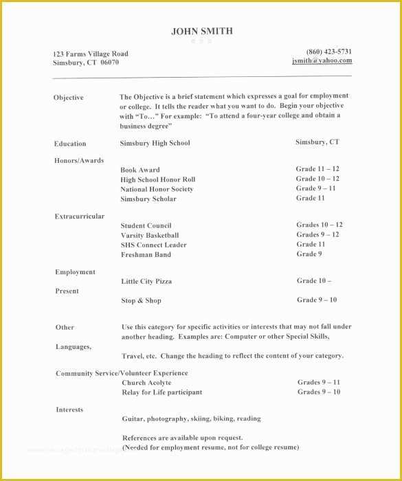 Free College Resume Templates Of 13 College Re Mendation Letter Templates & Samples