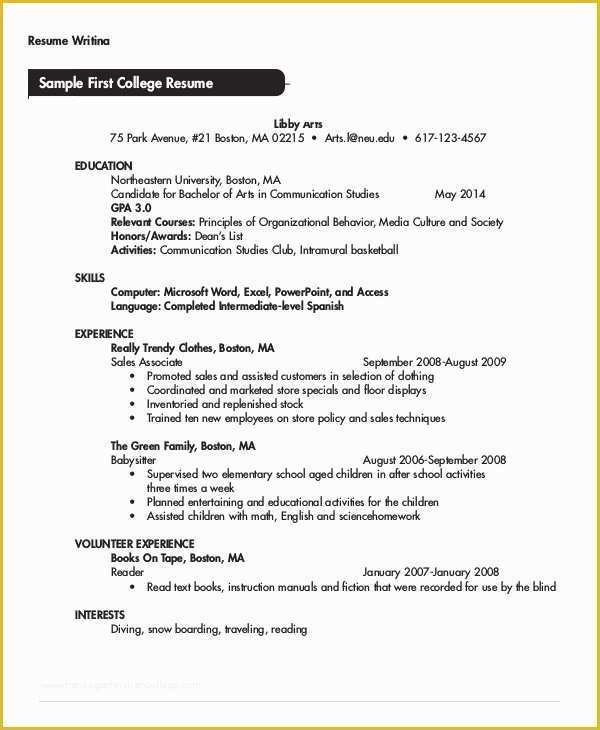 Free College Resume Templates Of College Student Resume 7 Free Word Pdf Documents