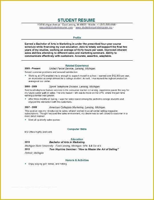 Free College Resume Templates Of Free Resume Template Downloads