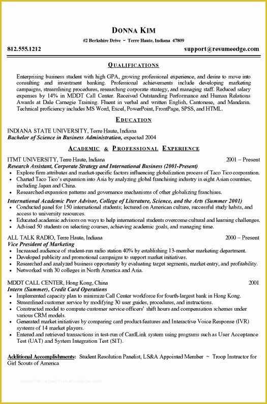 Free College Resume Templates Of Good Resume Examples for College Students Sample Resumes
