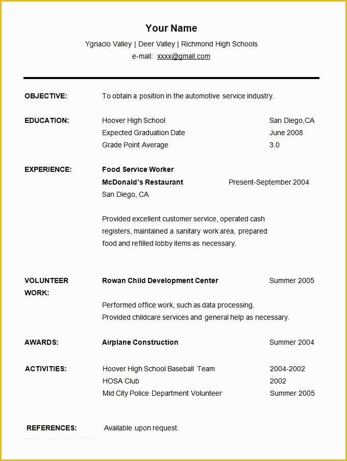 Free College Resume Templates Of Image Result for Free Student Cv Template Word