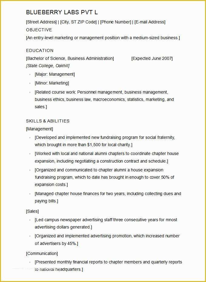 Free College Resume Templates Of Microsoft Word Resume Template 49 Free Samples