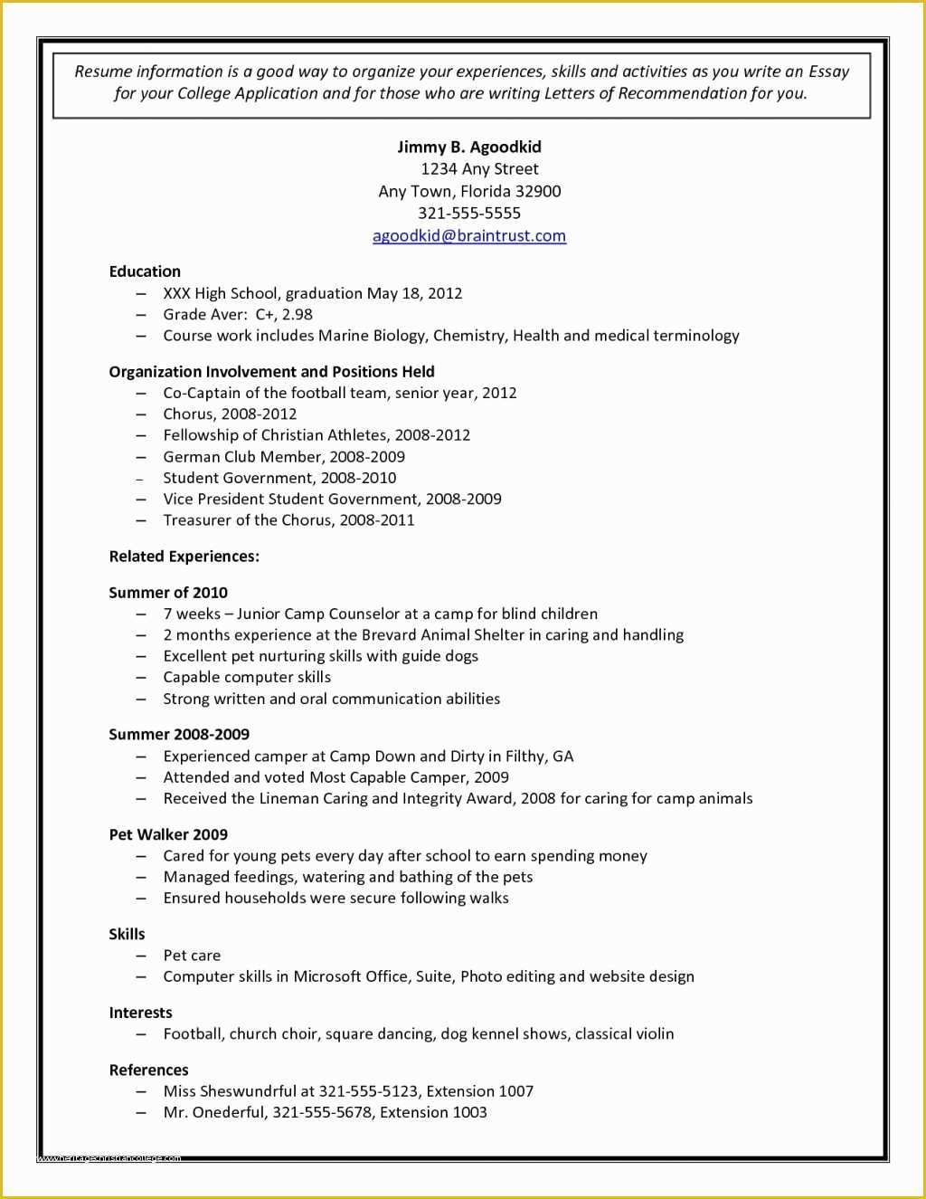 Free College Resume Templates Of Sample College Admission Resume Tag 59 College Admission