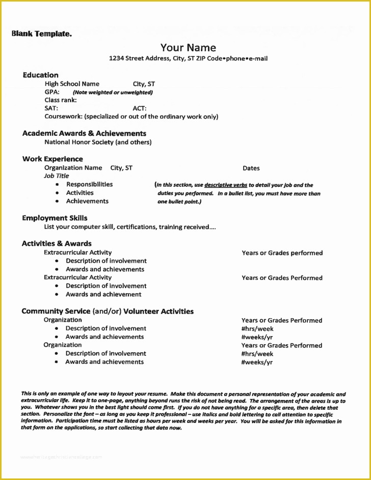 Free College Resume Templates Of the College Admission Resume Free Download